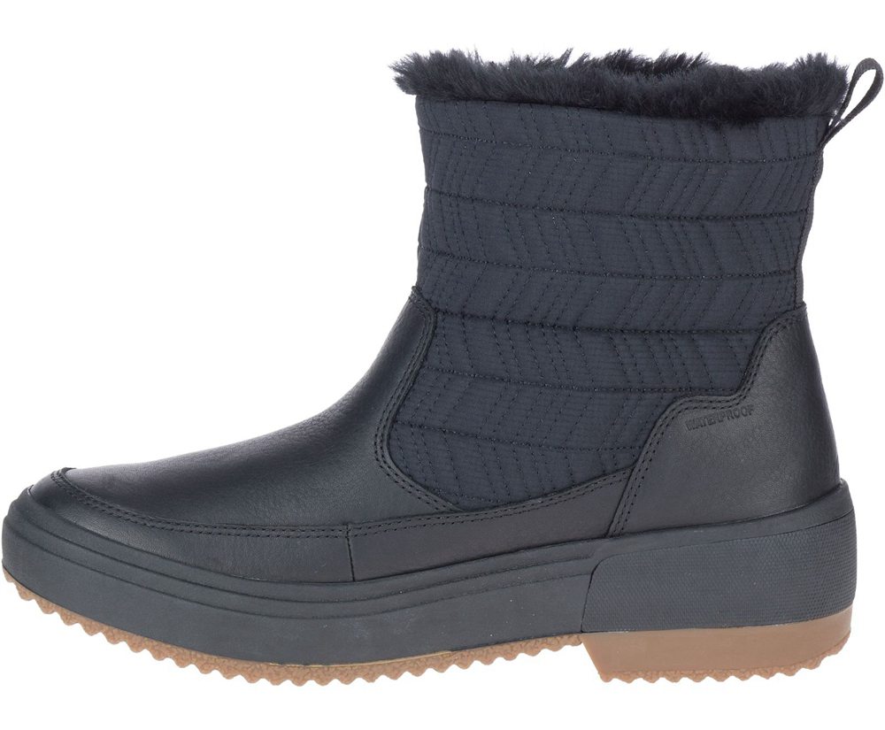 Merrell Boots Black - Haven Bluff Polar Waterproof - Womens 46SOZAQEY